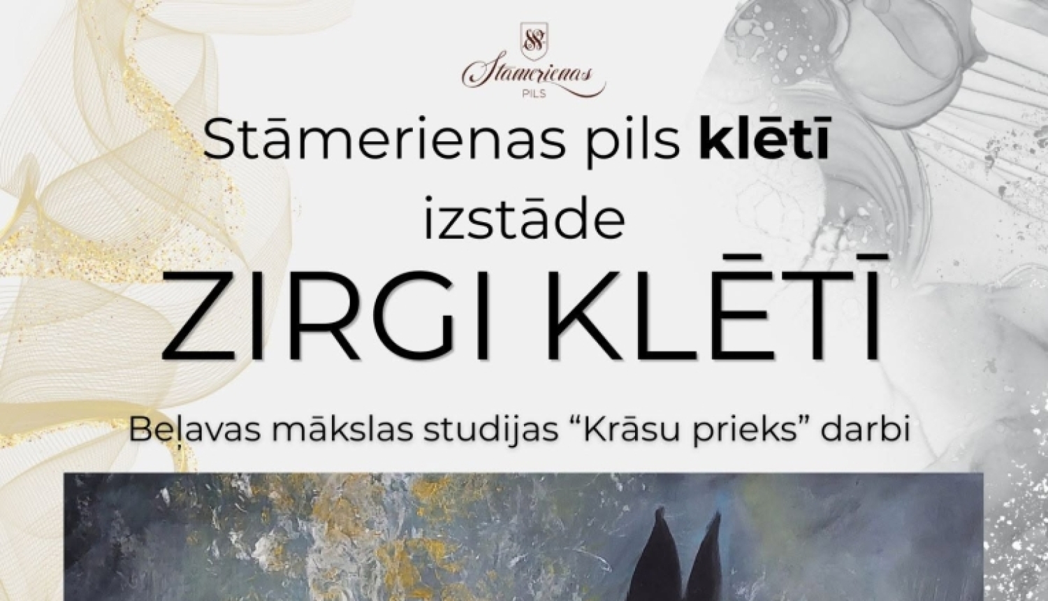 Afiša: Izstāde "Zirgi klētī"