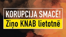 Attēls: baneris - plakāts “SASKĀRIES AR KORUPCIJU?"