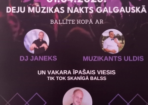 Afiša:  Deju mūzikas nakts Galgauskā
