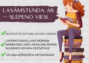 Afiša par lasāmstundu ar slepeno viesi