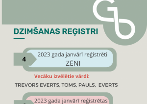Attēls Gulbenes novada dzimtsarakstu nodaļas janvāra 2023 statistika