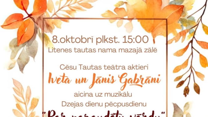 muzikālā pēcpusdiena ar Cēsu Tautas teātra aktieri Litenes tautas namā