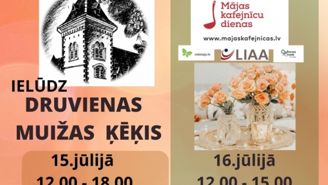Afiša: Druvienas muižas ķēķis ielūdz uz Mājas kafejnīcu dienām