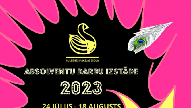 Gulbenes novada mākslas skolas izstāde bibliotēkas otrajā stāvā