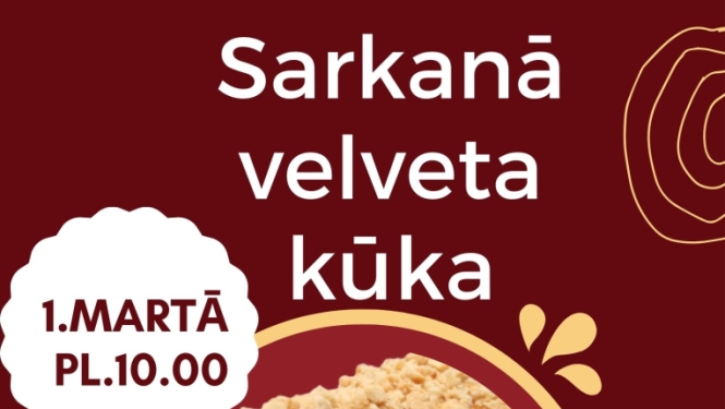 Afiša: Meistarkase "Sarkanā velveta kūka"