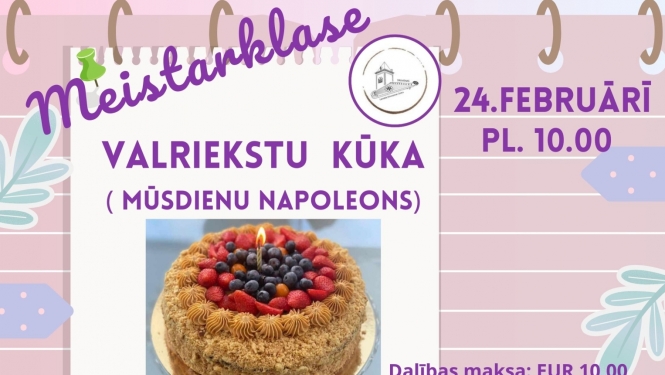 Afiša: Meistarklase "Valriekstu kūka" 