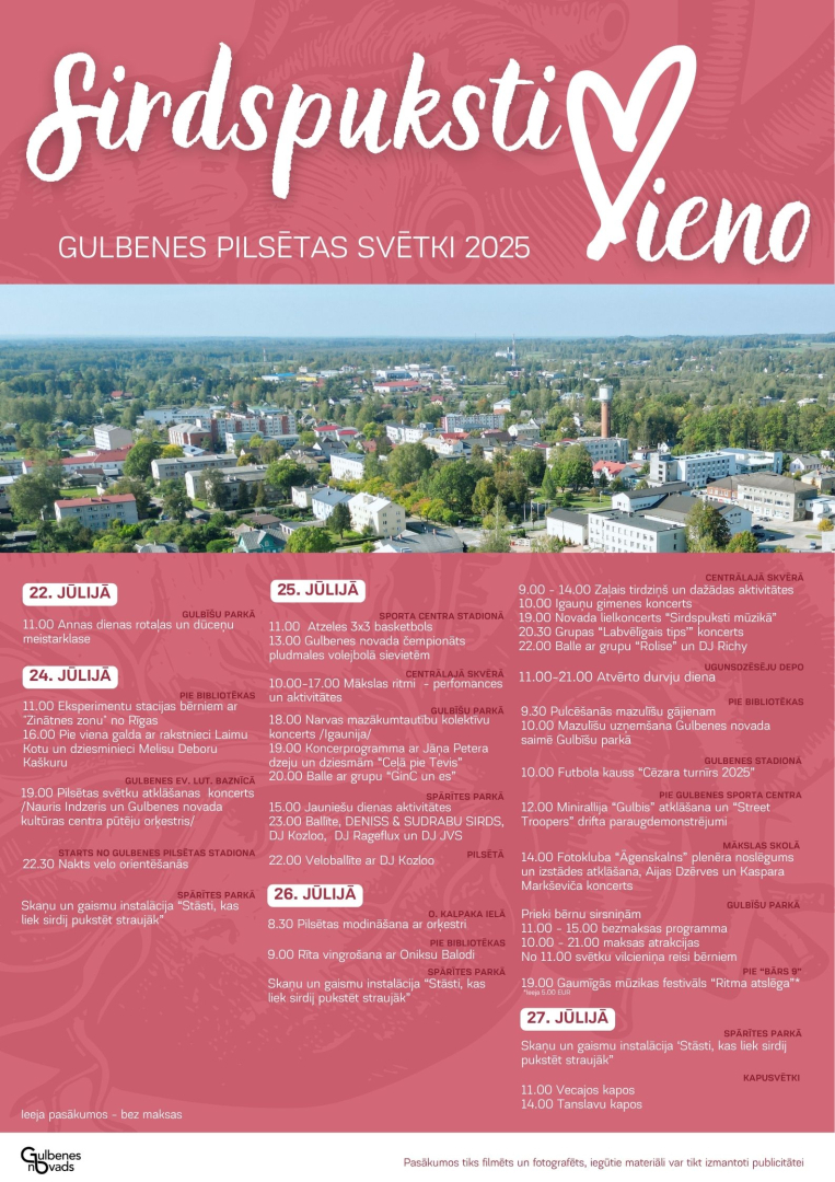Gulbenes pilsētas svētku programma 2025