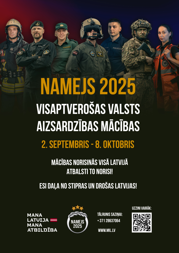 Attēls: Latvijā norisināsies visaptverošas valsts aizsardzības mācības “Namejs 2025”