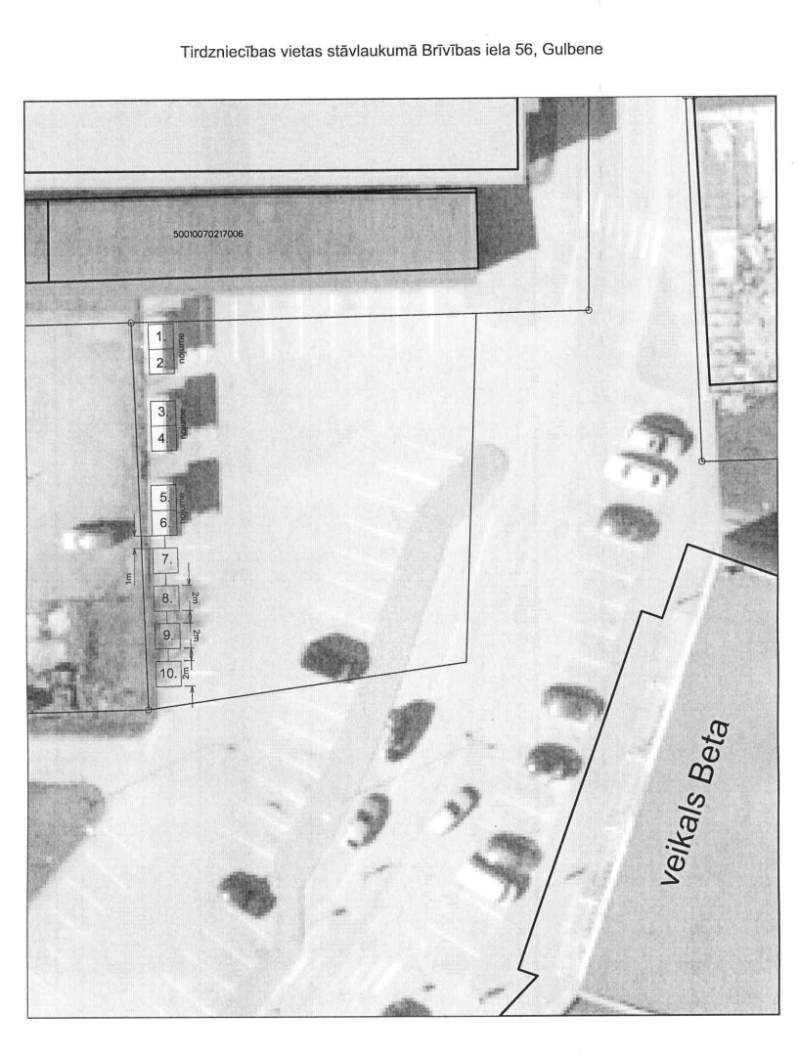 Attēls: Tirdzniecības vietas stāvlaukumā Brīvības iela 56, Gulbene