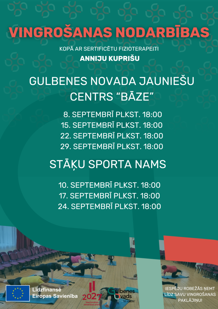 Attēls: Bezmaksas vingrošanas nodarbības sertificētas fizioterapeites Annijas Kuprišas vadībā atgriežas! 