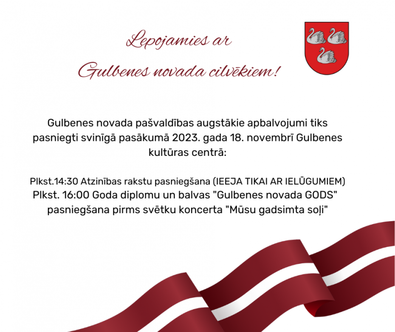 18.novembrī tiks pasniegti pašvaldības augstākie apbalvojumi