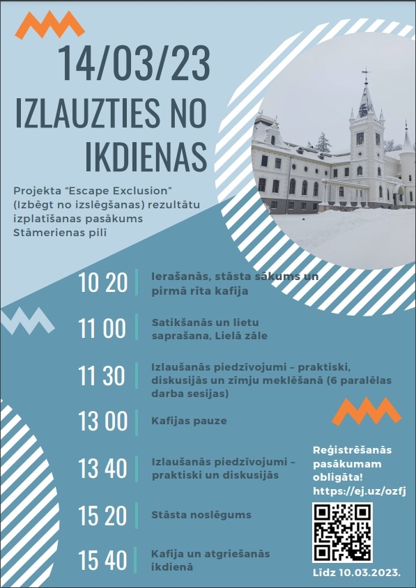 Attēls ar izlaušanās projekta programmu 14.martā