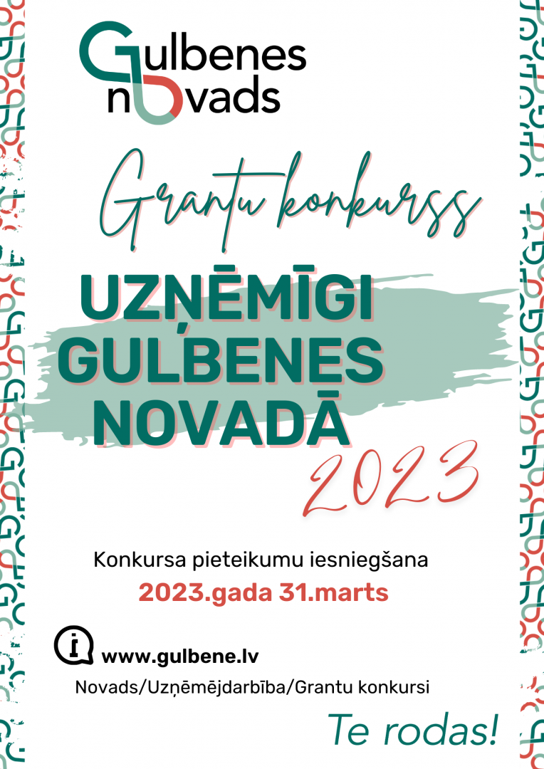 Gulbenes novada grantu konkursa Uzņēmīgi Gulbenes novadā uzsaukums