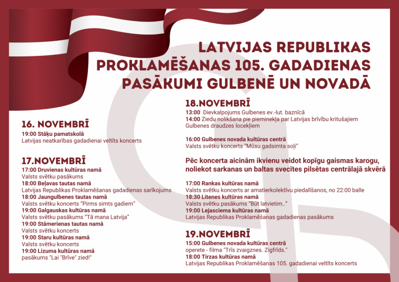 LR PROKLAMĒŠANAS pasākumi Gulbenē