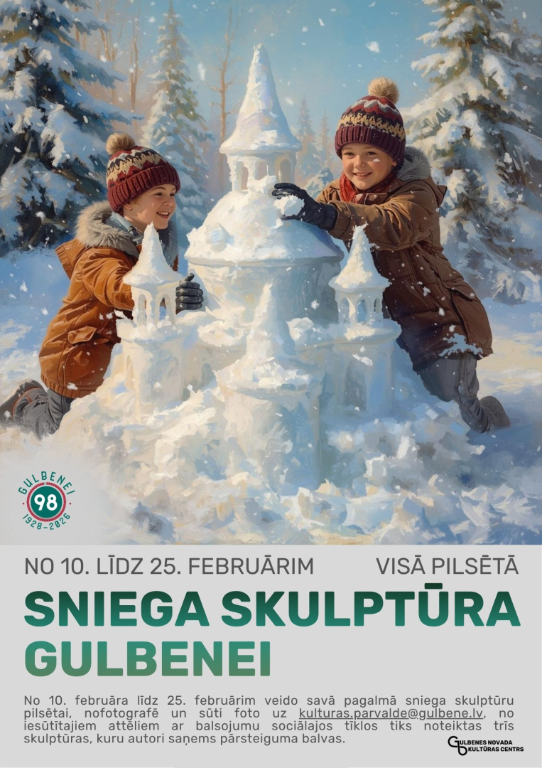 Sniega skulptūra Gulbenei