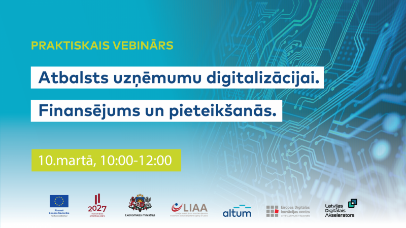 Vebinārs: Atbalsts uzņēmumu digitalizācijai aprīlī