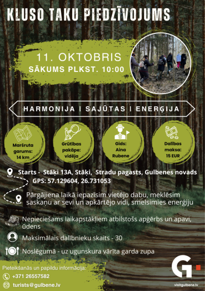 Afiša: Pārgājiens "Kluso taku piedzīvojums"