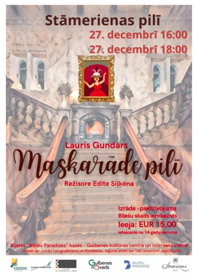 Afiša: Izrāde "Maskarāde pilī"