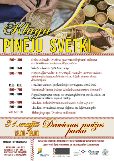 Afiša: Klūgu pinēju svētki Druvienas muižā