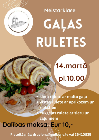 Afiša: Meistarklase "Gaļas ruletes"