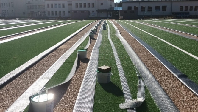 Attēls: Skolas ielas stadiona pārbūves darbi