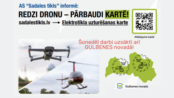 Attēls: sadales tīkli apseko elektrolīnijas