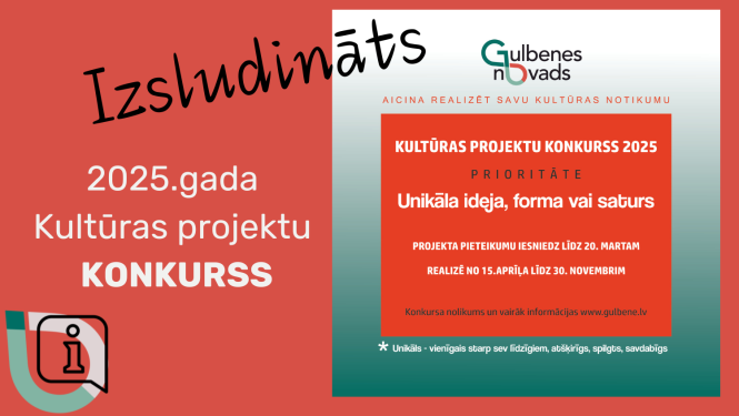 Attēls: Izsludināts 2025.gada Kultūras projektu konkurss