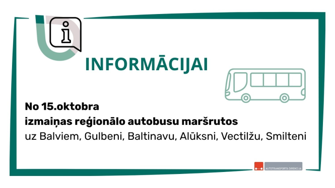 Attēls: No 15. oktobra izmaiņas reģionālo autobusu maršrutos