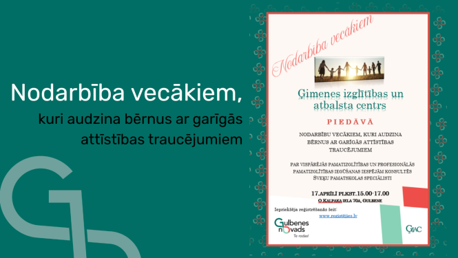 Attēls: nodarbības  vecākiem, kuri audzina bērnus ar garīgās attīstības traucējumiem