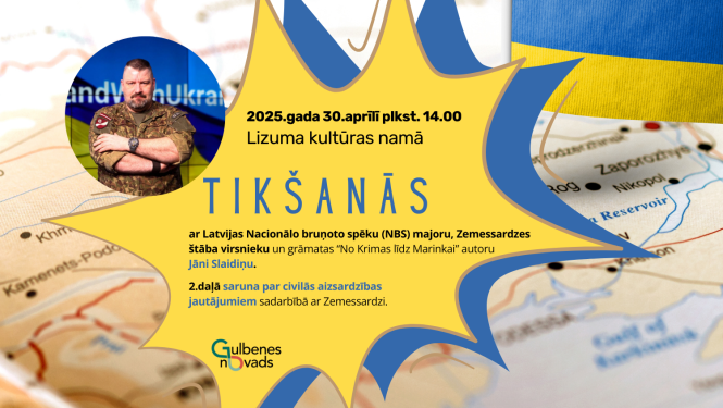 Attēls: Tikšanās ar zemessardzes majoru un grāmatas “No Krimas līdz Marinkai” autoru Jāni Slaidiņu