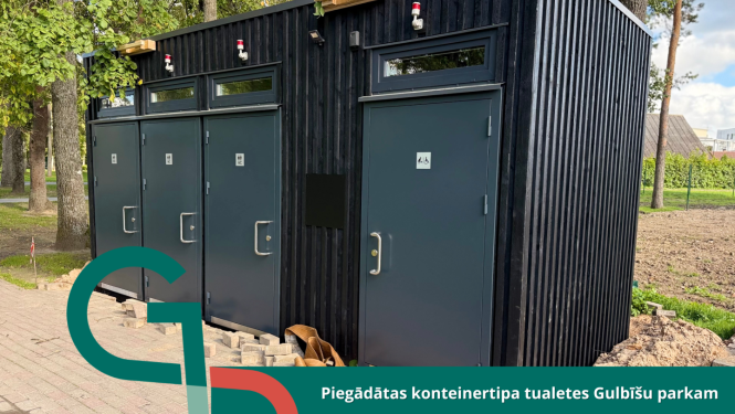 Attēls: piegādātas tualetes Gulbīšu parkam