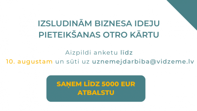 Vizuālis: Vidzemnieku biznesa ideju aktivitātei izsludināta otrā kārta