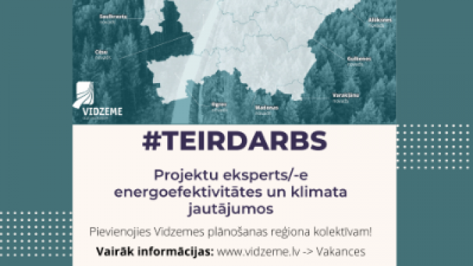 Vakance Vidzemes plānošanas reģionā projektu ekspertam