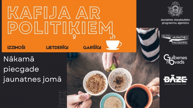 Attēls: Kafija ar politiķiem jauniešu centrā Bāze