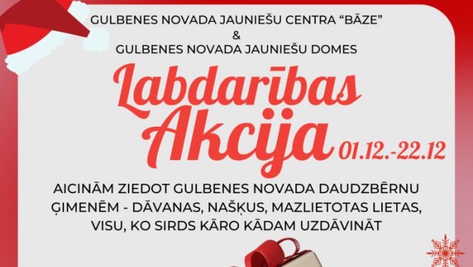 Attēls: labdarības akcija ziedojot daudzbērnu ģimenēm