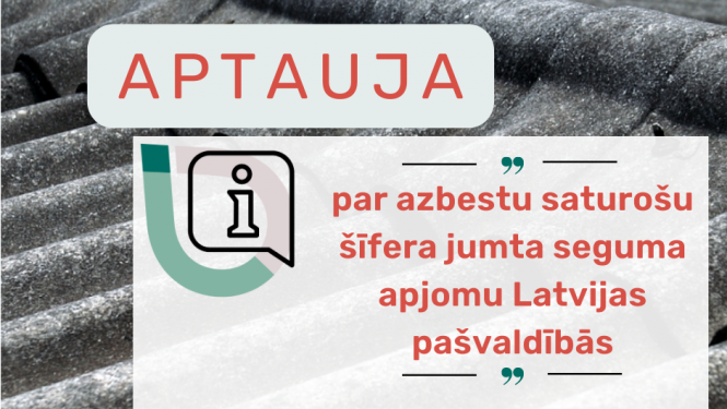 Attēls par iedzīvotāju aptauju par azbestu saturošu šīfera jumta seguma apjomu