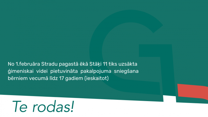 Attēls ar informāciju par jaunu sociālo pakalpojumu