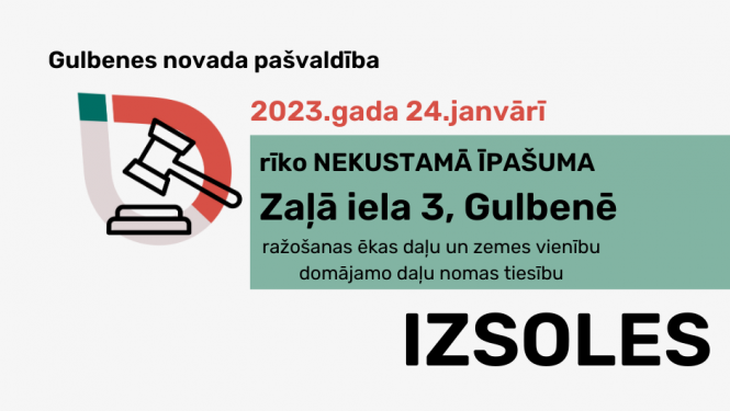 Attēls ar Zaļās ielas izsoļu informāciju