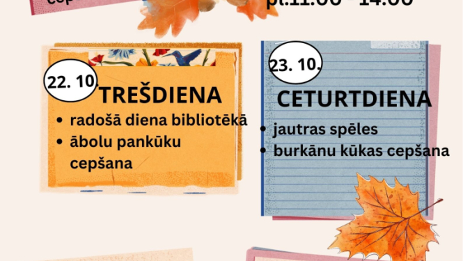 Afiša: Radošās dienas skolēniem