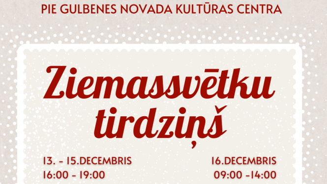 Ziemassvētku tirdziņš Gulbenē decembrī 