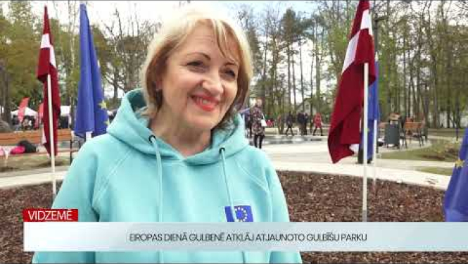 Atzīmē Eiropas dienu un atklāj atjaunoto Gulbīša parka daļu
