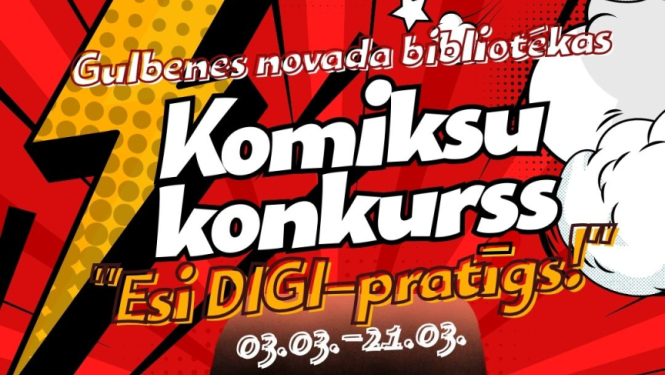 Gulbenes novada bibliotēka aicina skolēnus piedalīties komiksu konkursā “Esi digi-pratīgs”