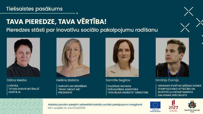 Attēls: Aicina uz pieredzes stāstu pasākumu par  inovatīviem sociālajiem pakalpojumiem