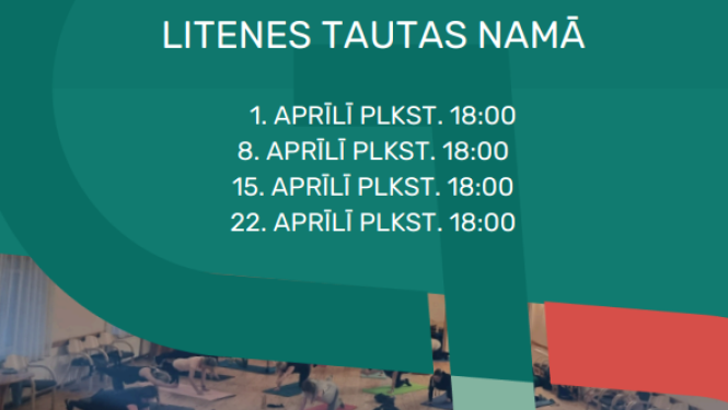 Attēls: aprīlī vingrošanas nodarbības Litenes pagastā