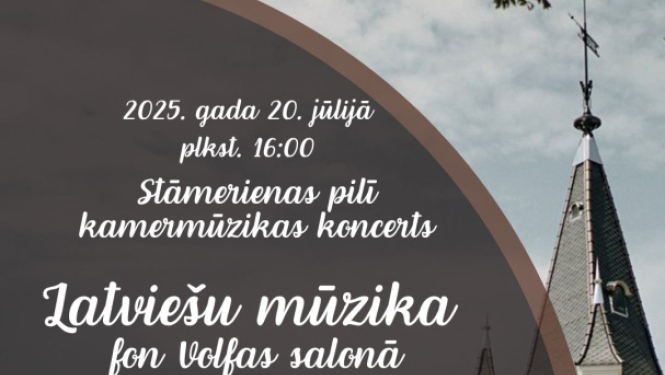 Attēls: Stāmerienas pilī kamermūzikas koncerts “Latviešu mūzika fon Volfas salonā” 