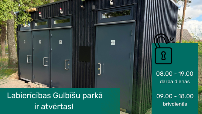 Attēls: Gulbīšu parka tualetes