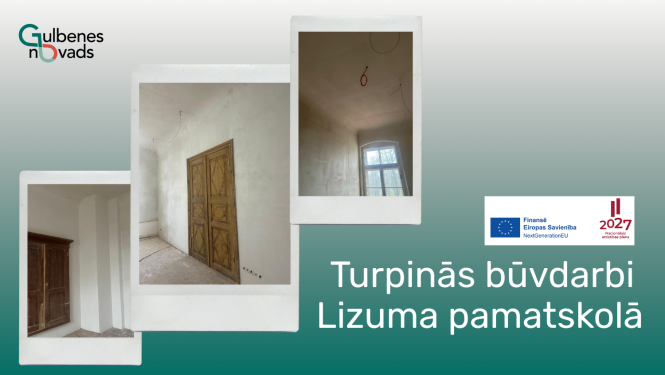 attēls: Turpinās būvdarbi Lizuma pamatskolā