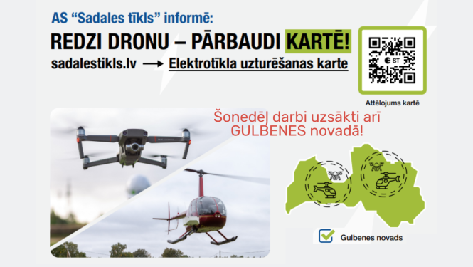 Attēls: sadales tīkli apseko elektrolīnijas