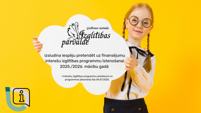 Attēls: Gulbenes novada Izglītības pārvalde izsludina iespēju pretendēt uz finansējumu interešu izglītības programmu īstenošanai 2025./2026. mācību gadā