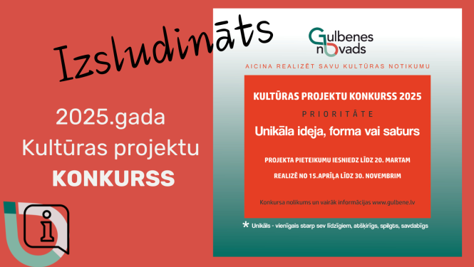 Attēls: Izsludināts 2025.gada Kultūras projektu konkurss